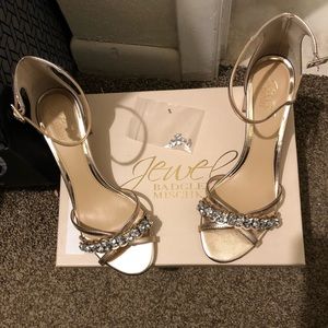 Jewel Badgley Mischka Womens Giona Tan Evening